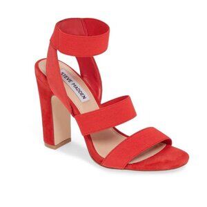 NEW Steve Madden Tiffani Ankle Strap Sandal in Red Suede - Size 9M